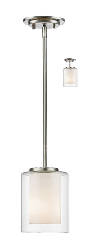 Z-Lite Willow 1 Light Pendant in Brushed Nickel 426MP-BN