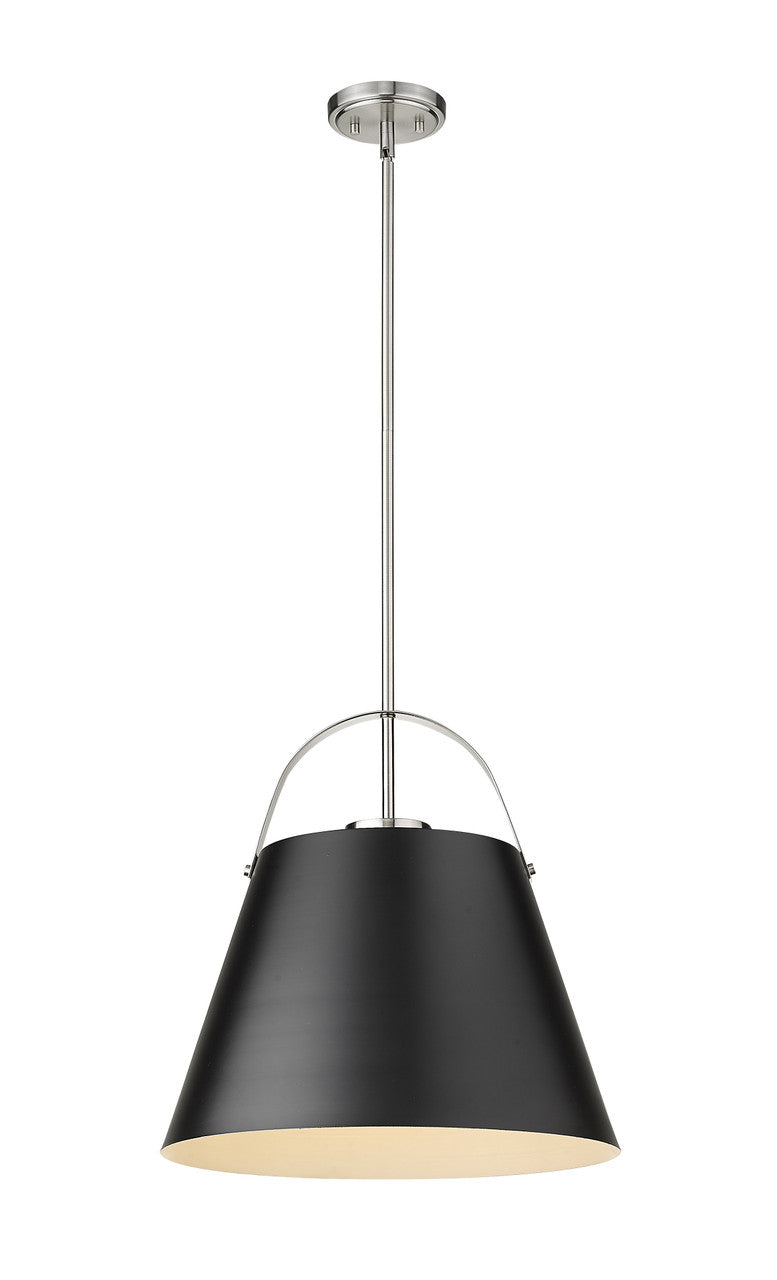 Z-Lite Z-Studio 1 Light Pendant in Matte Black + Brushed Nickel 726P18-MB+BN