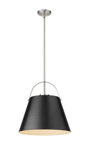 Z-Lite Z-Studio 1 Light Pendant in Matte Black + Brushed Nickel 726P18-MB+BN