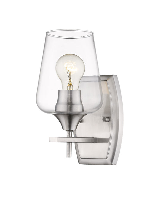 Z-Lite Joliet 1 Light Wall Sconce in Brushed Nickel 473-1S-BN