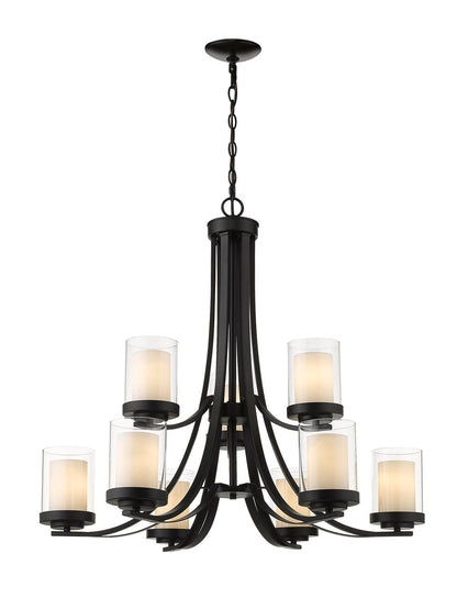 Z-Lite Willow Chandelier in Matte Black 426-9-MB