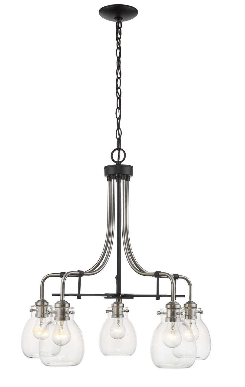 Z-Lite Kraken Chandelier in Matte Black + Brushed Nickel 466-5MB-BN