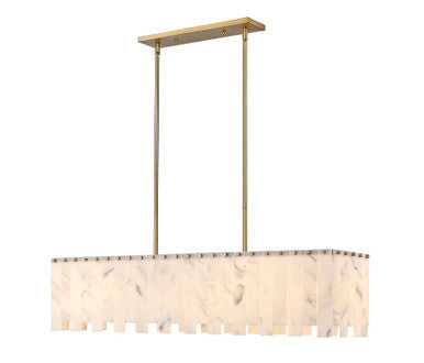 Z-Lite Viviana 7 Light Linear Chandelier in Rubbed Brass 345-49L-RB