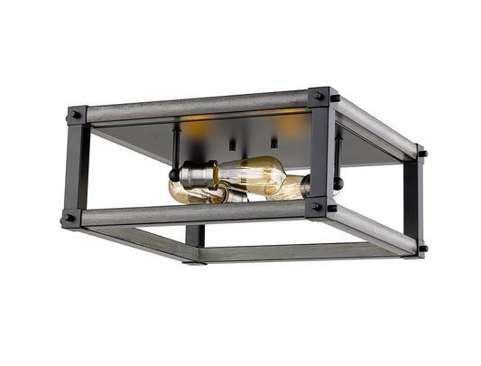 Z-Lite Kirkland 3 Light Flush Mount in Ashen Barnboard 472F3S-ABB