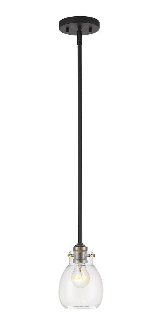 Z-Lite Kraken 1 Light Pendant in Matte Black + Brushed Nickel 466MP-MB-BN