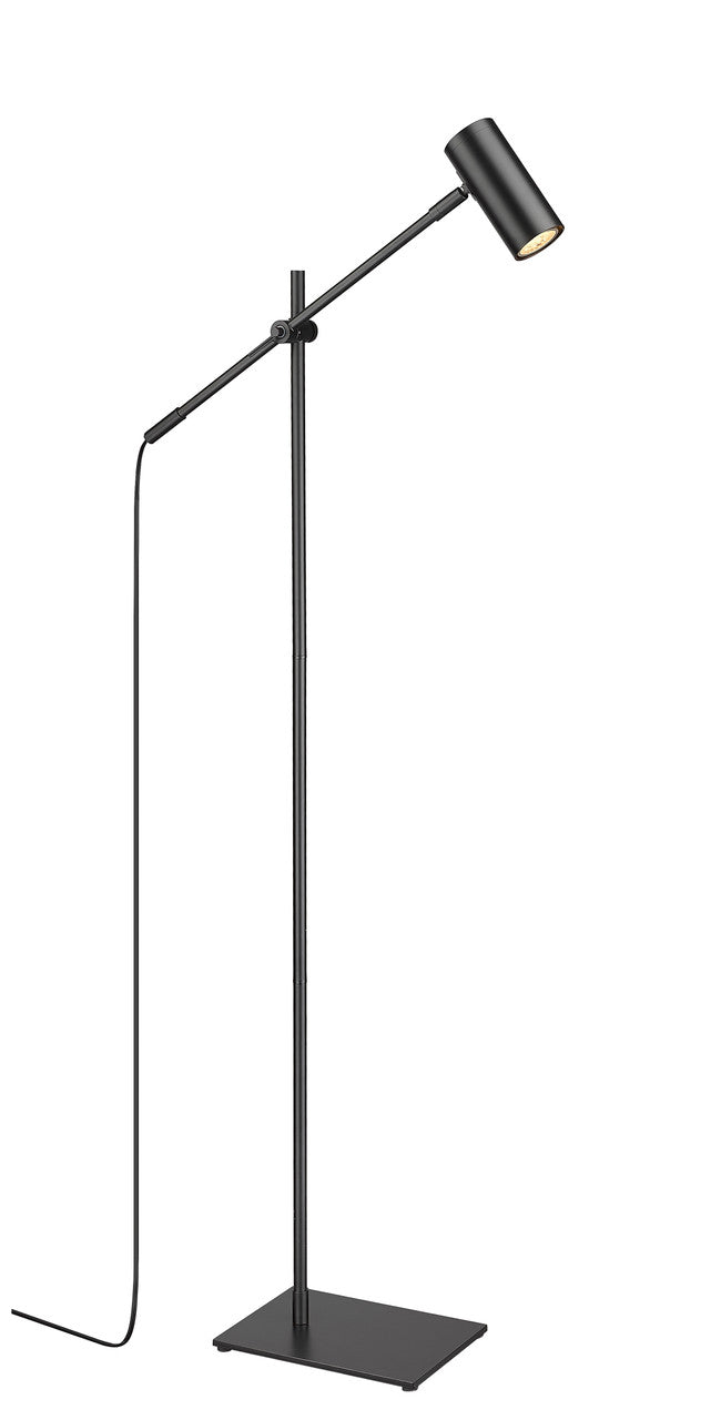 Z-Lite Calumet 1 Light Floor Lamp in Matte Black 814FL-MB