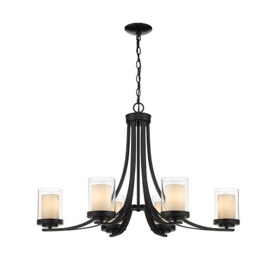 Z-Lite Willow 6 Light Chandelier in Matte Black 426-6-MB