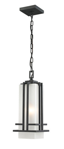 Z-Lite Abbey 1 Light Outdoor Chain Mount Ceiling Fixture in Black 549CHM-BK