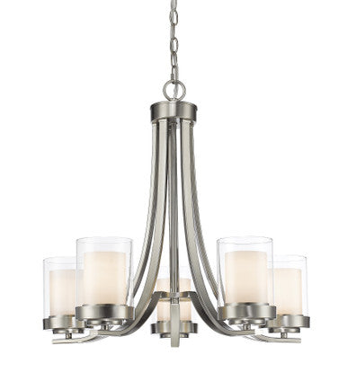 Z-Lite Willow 5 Light Chandelier in Brushed Nickel 426-5-BN