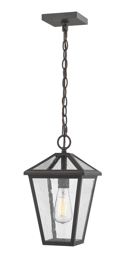 Z-Lite Talbot 1 Light Outdoor Chain Mount Ceiling Fixture in Oil Rubbed Bronze 579CHM-ORB