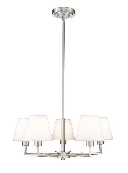 Z-LITE Leila 5 Light Chandelier in Brushed Nickel 744-26R-BN