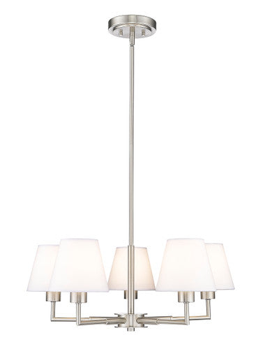 Z-Lite Leila 5 Light Chandelier in Brushed Nickel 744-26R-BN