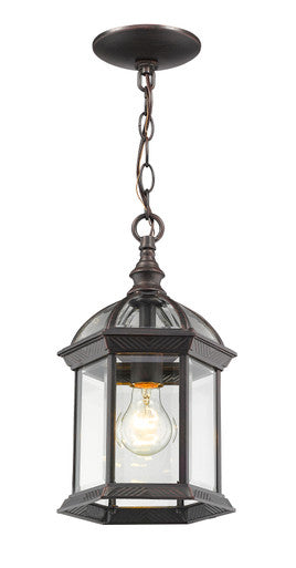 Z-Lite Annex 1 Light Outdoor Chain Mount Ceiling Fixture in Rust 563CHM-RT