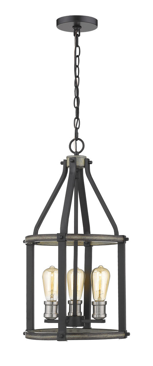 Z-Lite Kirkland 3 Light Pendant in Ashen Barnboard 472-3P-ABB