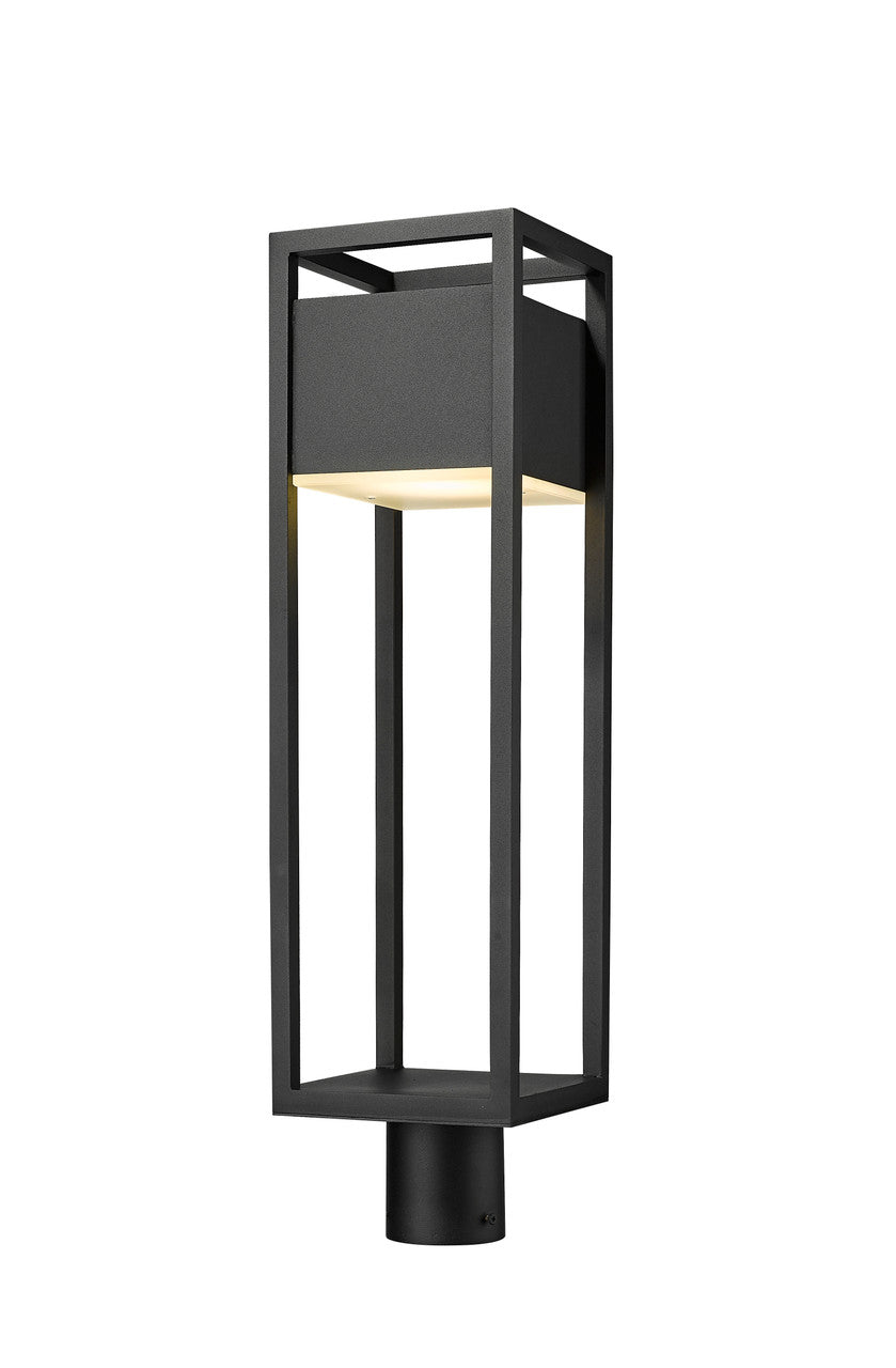 Z-Lite Barwick 1 Light Outdoor Post Mount Fixture in Black 585PHBR-BK-LED