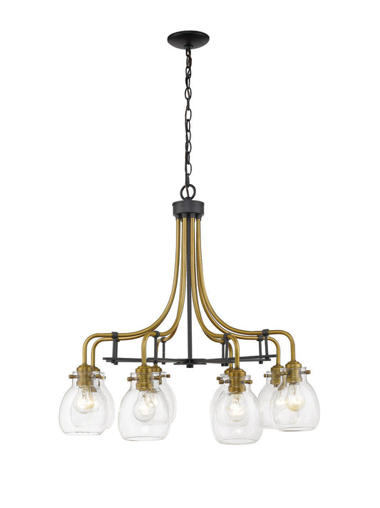 Z-Lite Kraken Chandelier in Matte Black + Olde Brass 466-8MB-OBR