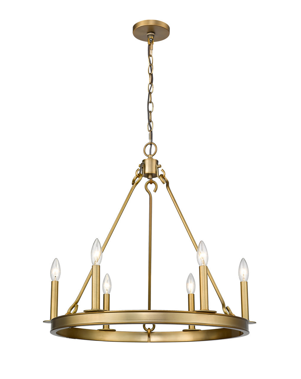 Z-Lite Barclay Chandelier in Olde Brass 482R-6OBR