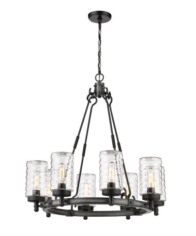 Z-Lite Tahoe 8 Light Outdoor Chandelier in Ashen Barnboard 588-8ABB