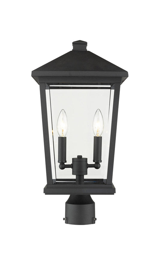 Z-Lite Beacon 2 Light Outdoor Post Mount Fixture in Black 568PHBR-BK