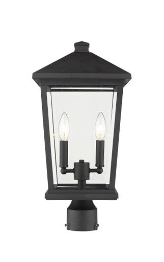 Z-Lite Beacon 2 Light Outdoor Post Mount Fixture in Black 568PHBR-BK