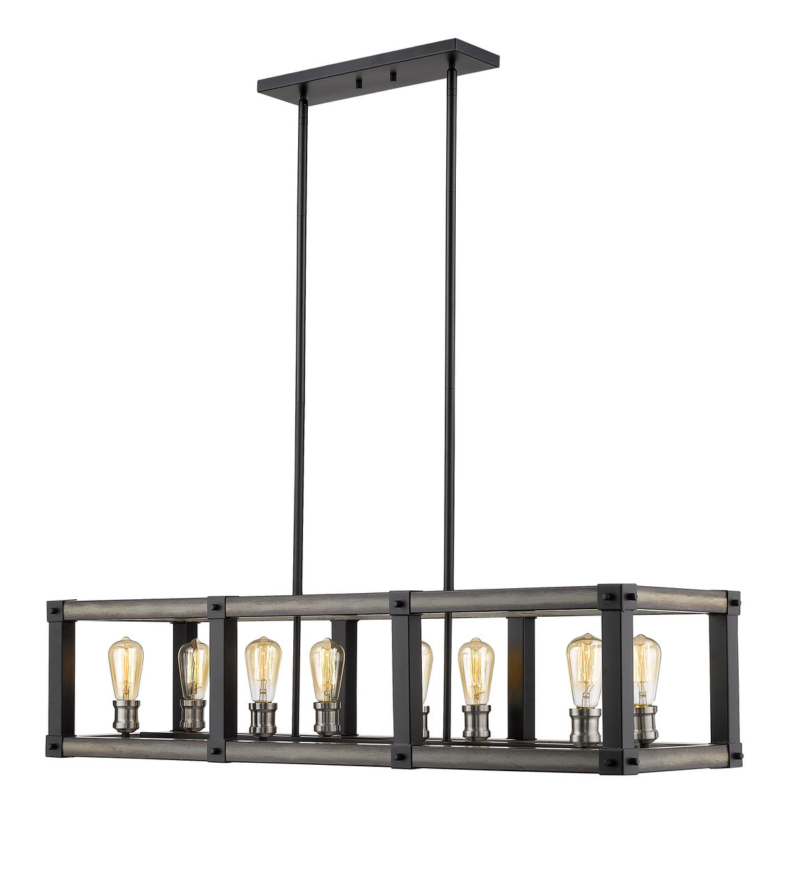 Z-Lite Kirkland Chandelier in Ashen Barnboard 472-8L-ABB