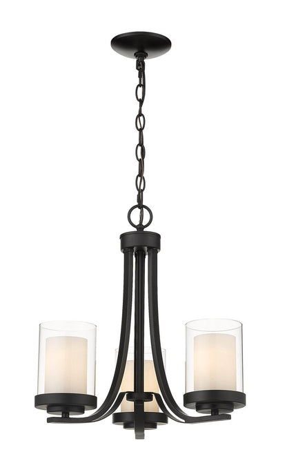 Z-Lite Willow 3 Light Chandelier in Matte Black 426-3C-MB