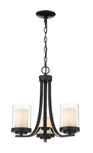 Z-Lite Willow 3 Light Chandelier in Matte Black 426-3C-MB