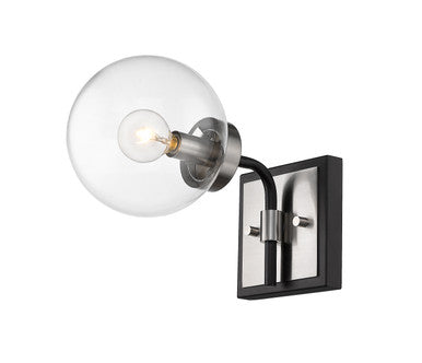 Z-Lite Parsons 1 Light Wall Sconce in Matte Black + Brushed Nickel 477-1S-MB-BN