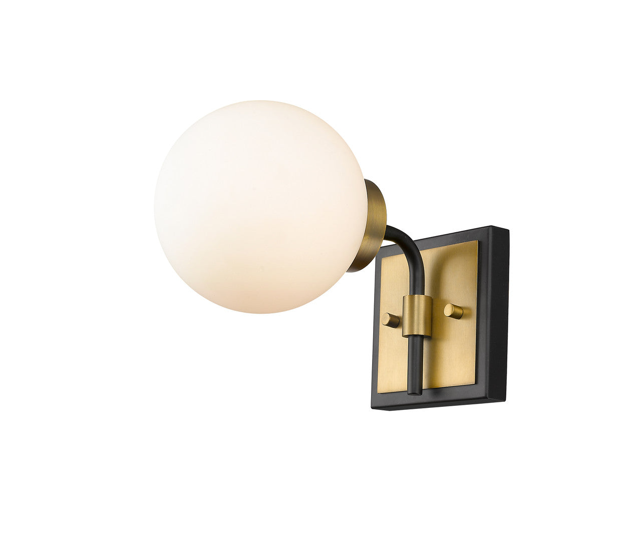 Z-Lite Parsons 1 Light Wall Sconce in Matte Black + Olde Brass 477-1S-MB-OBR