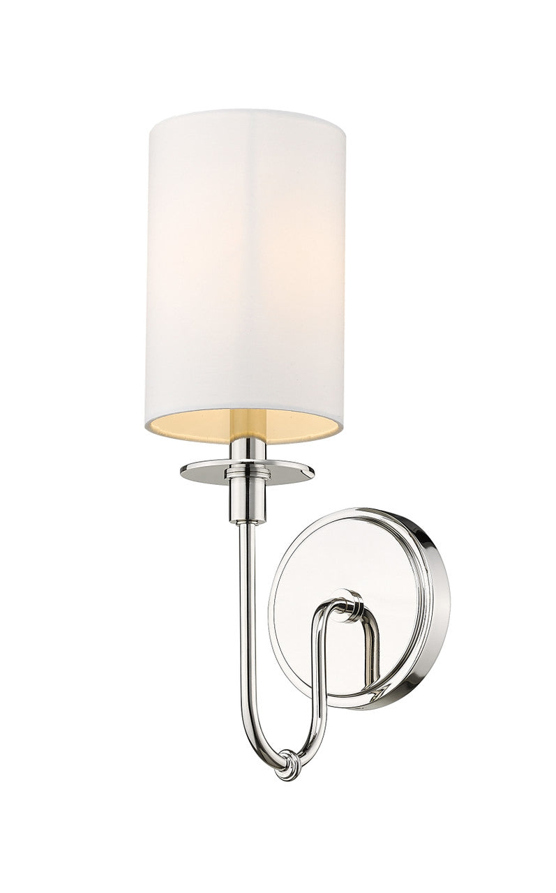 Z-Lite Ella 1 Light Wall Sconce in Polished Nickel 809-1S-PN