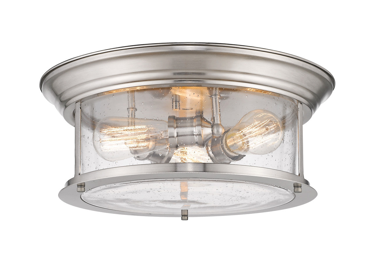 Z-Lite Sonna 3 Light Flush Mount in Brushed Nickel 727F16-BN