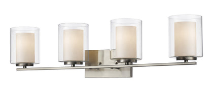 Z-Lite Willow 4 Light Vanity in Brushed Nickel 426-4V-BN