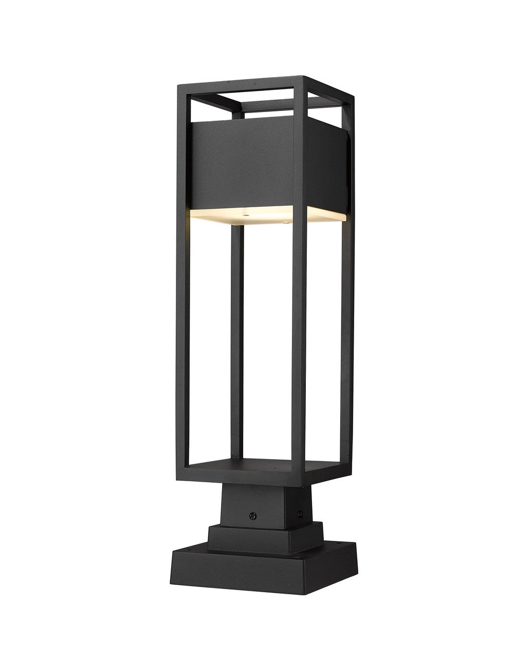 Z-Lite Barwick 1 Light Outdoor Pier Mounted Fixture in Black 585PHMS-SQPM-BK-LED