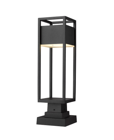 Z-Lite Barwick 1 Light Outdoor Pier Mounted Fixture in Black 585PHMS-SQPM-BK-LED