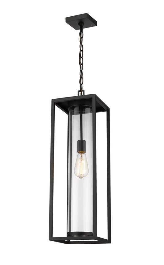 Z-Lite Dunbroch 1 Light Outdoor Chain Mount Ceiling Fixture in Black 584CHB-BK