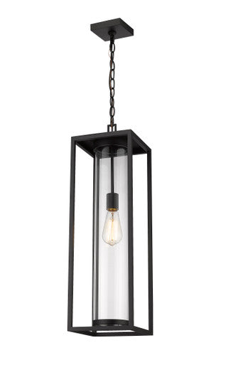 Z-Lite Dunbroch 1 Light Outdoor Chain Mount Ceiling Fixture in Black 584CHB-BK