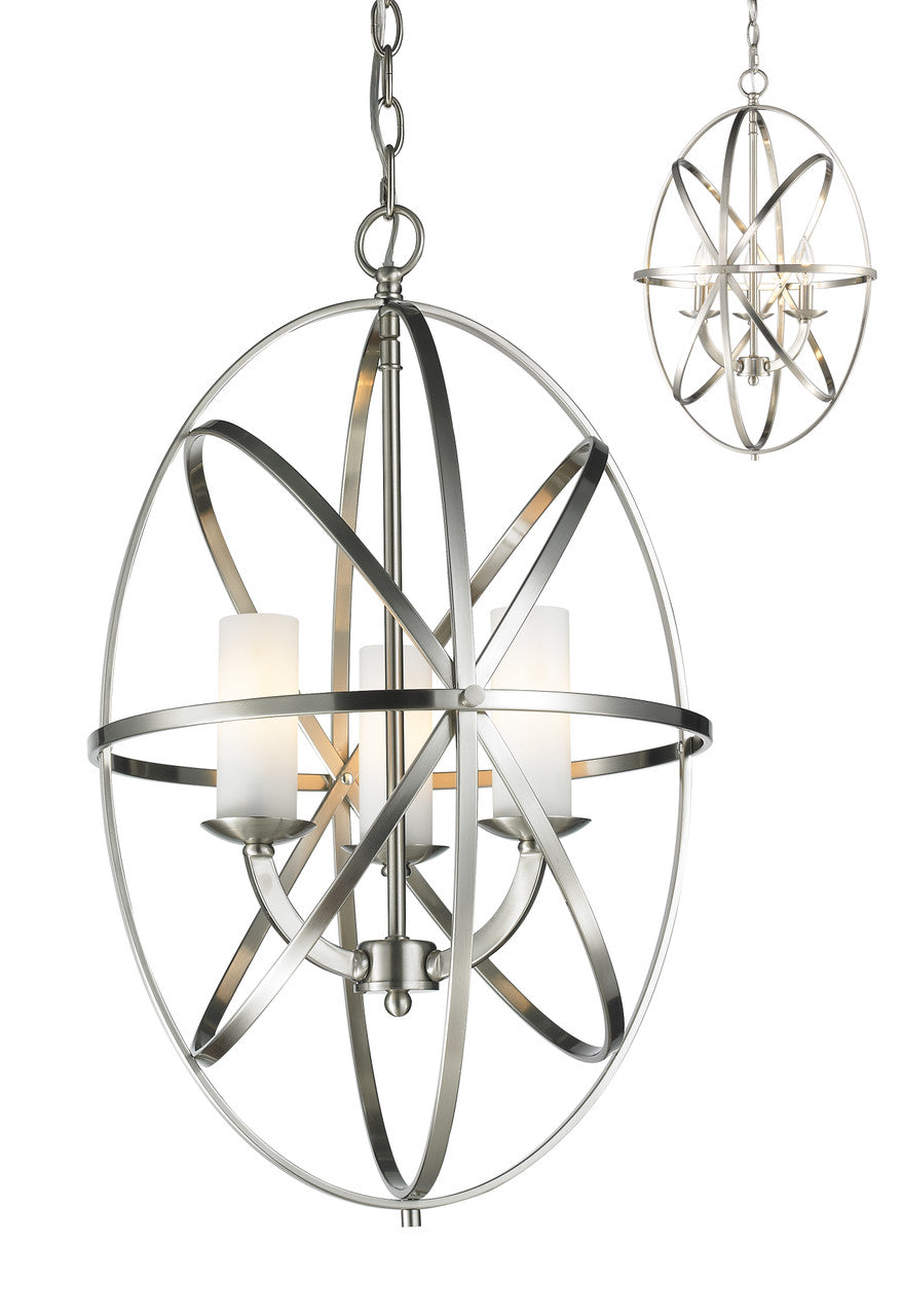 Z-Lite Aranya Pendant in Brushed Nickel 6027-3S-BN