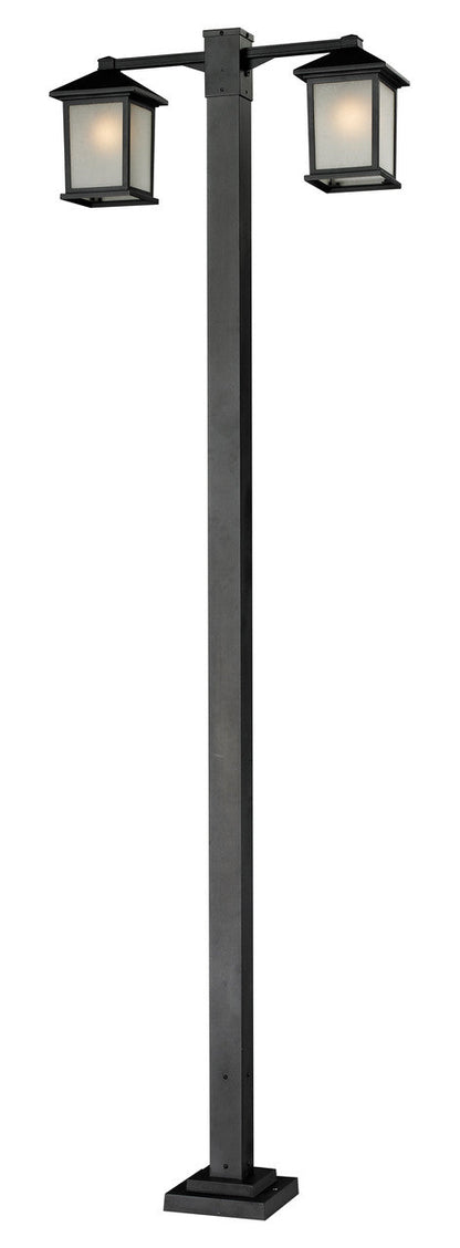 Z-Lite Holbrook Outdoor Post Mounted Fixture in Black 507-2-536P-BK