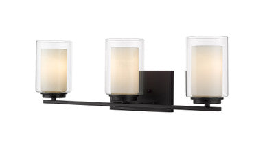 Z-Lite Willow 3 Light Vanity in Matte Black 426-3V-MB