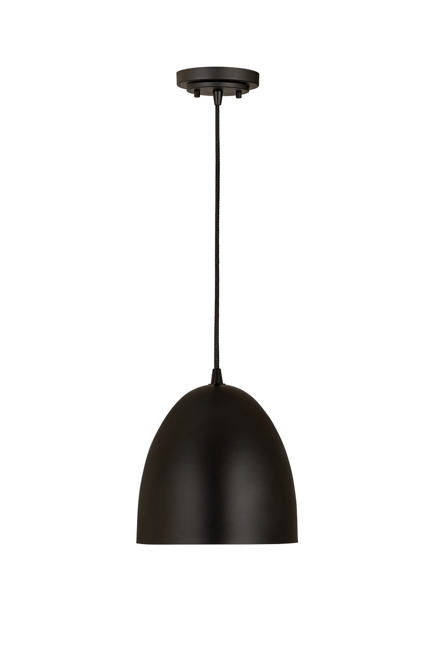 Z-Lite Z-Studio 1 Light Pendant in Satin Black 6012P9-SBK