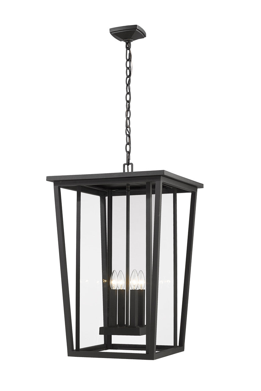 Z-Lite Seoul Outdoor Chain Mount Ceiling Fixture in Black 571CHXXL-BK