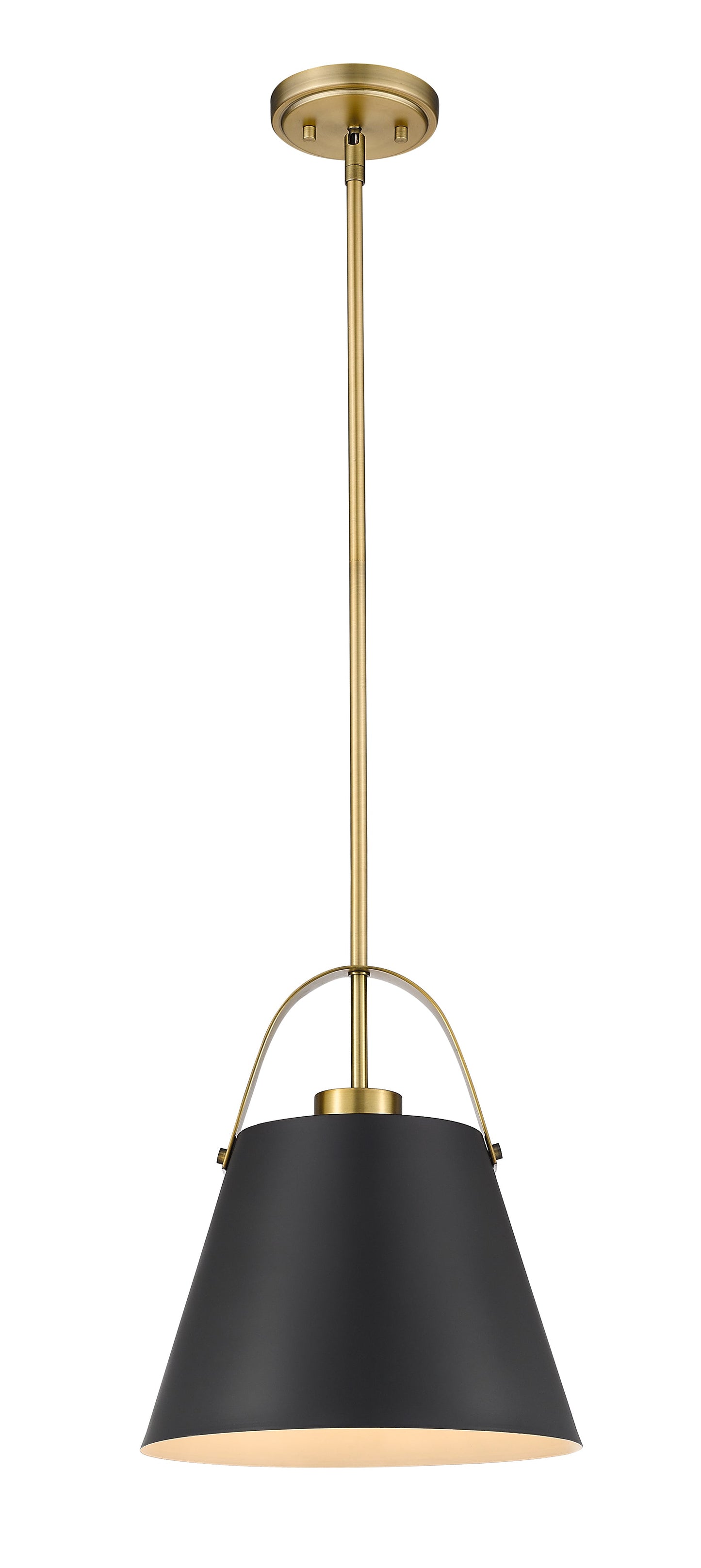 Z-Studio 1 Light Pendant in Matte Black + Heritage Brass 726P-MB+HBR