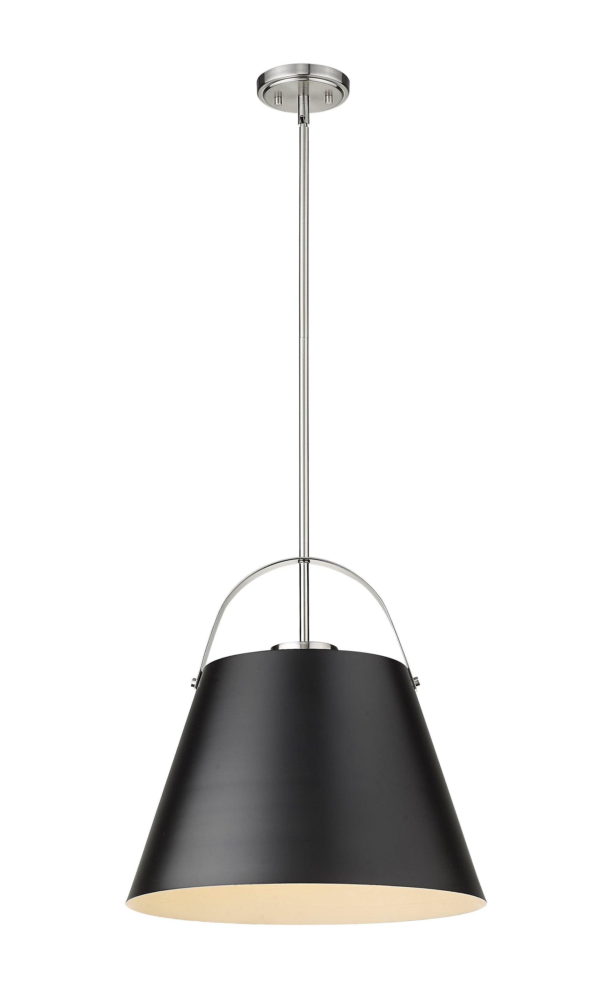 Z-Studio 1 Light Pendant in Matte Black + Brushed Nickel 726P18-MB+BN