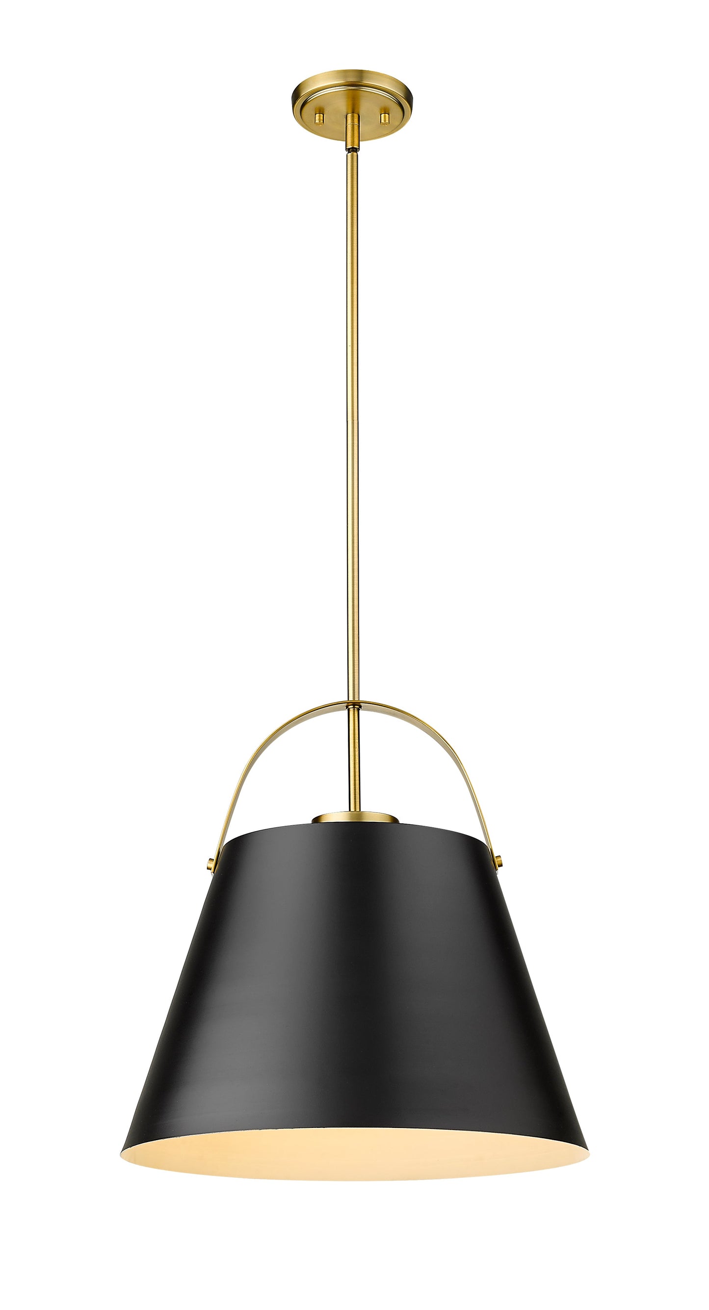 Z-Studio 1 Light Pendant in Matte Black + Heritage Brass 726P18-MB+HBR