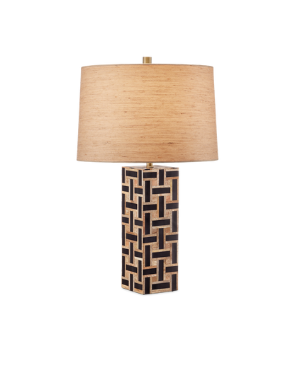 Currey & Co Aarna Black Table Lamp in Natural/Black 6000-0954