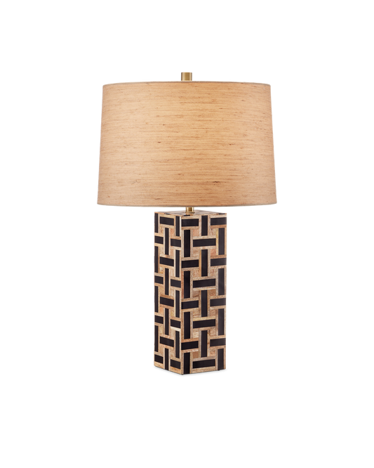 Currey & Co Aarna Black Table Lamp in Natural/Black 6000-0954