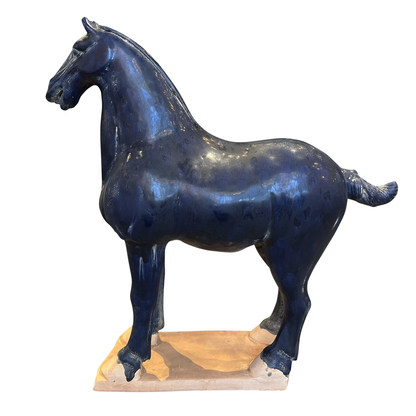 Currey & Co. 16.5" Tang Dynasty Medium Blue Horse 1200-0782