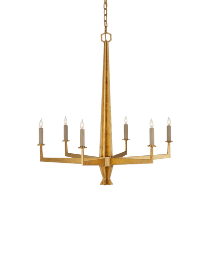 Currey & Co Goldfinch Medium Chandelier in Washed Lucerne Gold 9000-1213