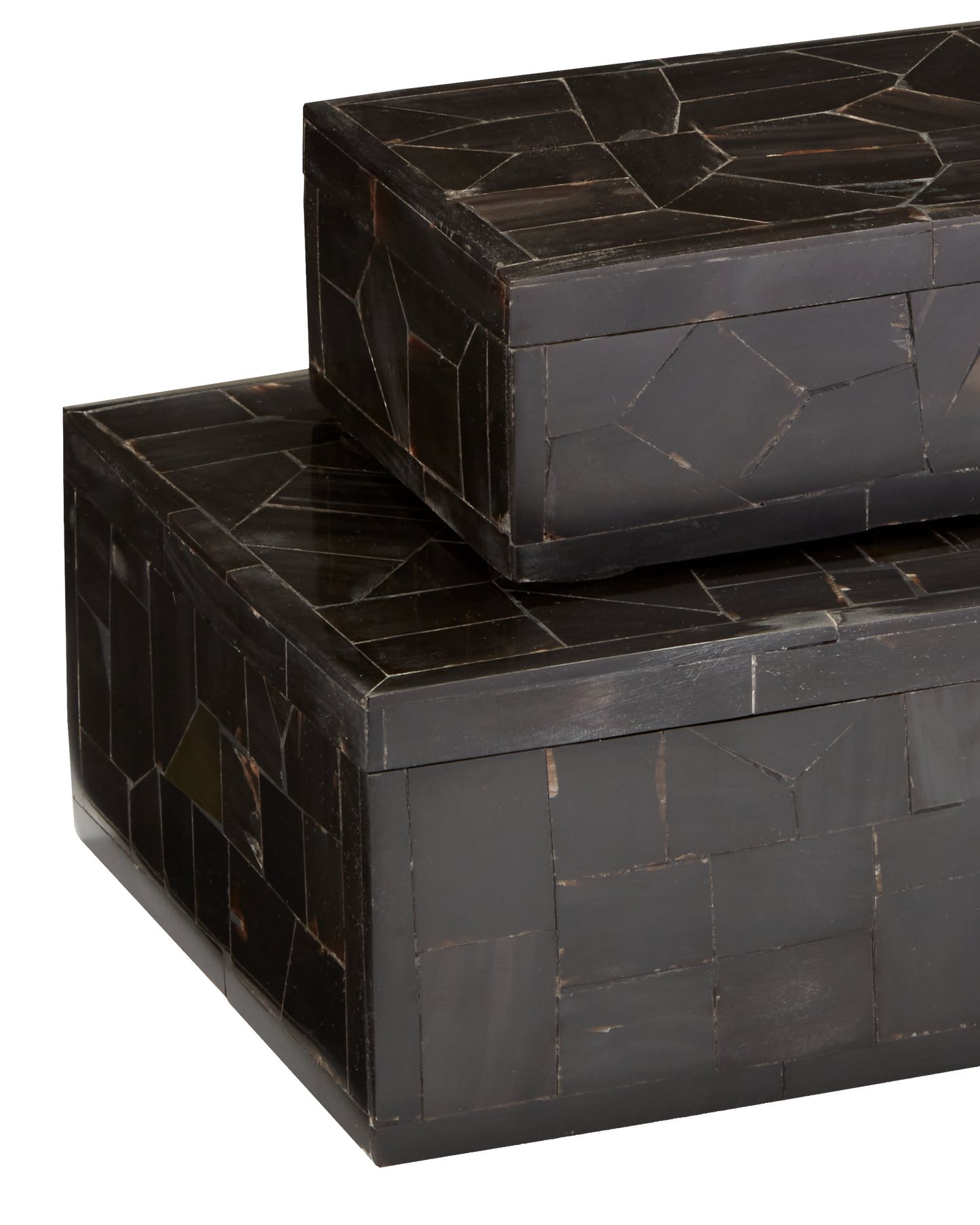 Currey & Co. Black Bone Mosaic Box Set of 2 1200-0452