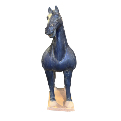 Currey & Co. 16.5" Tang Dynasty Medium Blue Horse 1200-0782